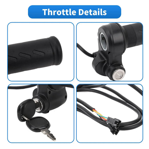 Full Twist Ebike Throttle Grip With 2 Keys Universal 3 Pin Speed Controller For Q20 Electric Bike And Scooter Plug And Play Easy Install Smooth Acceleration