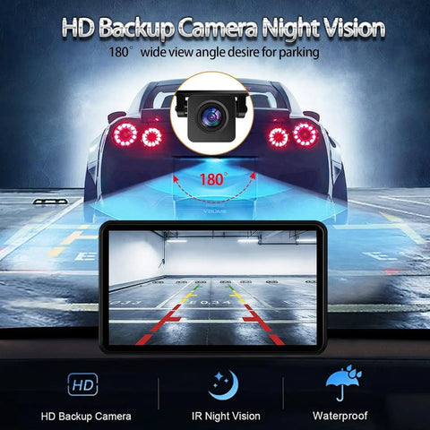 Wireless CarPlay And Android Auto Portable 7 Inch HD Touchscreen Car Stereo with backup camera night vision display