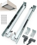 One Pair 15 Inch 5D Undermount Soft Close Drawer Slides With Full Extension, Locking Device, Rear Mount Brackets, Concealed Bottom Mount Rails, Face Frame Cabinet Runners, 100 Lb Load Capacity, Plus Easy 5D Tilt And Height Adjust, satin nickel
