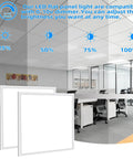 4 Pack 2x2 Ft LED Flat Panel Ceiling Light Fixture 45W 5800 Lumens 5000K White Dimmable 0-10V Recessed Backlit Office