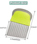 FANTEXY vegetable crinkle cutter with stainless steel blade and neon yellow handle, 5.5-inch overall length.