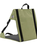 Side view of lightweight outdoor chair with adjustable straps for stadium seats camping hiking and more water resistant durable fabric.