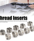 Premium 10pc Thread Repair Insert Kit For Metric Imperial Holes M16 1.5 Conversion Set With Wire Helicoil Style Inserts To Fix Damaged Stripped Screws Fast And Easy For Aluminum Alloy Metal Jobs, steel inserts shown