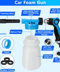 Go To Car Wash Kit With Foam Gun And Brush Mop Large Folding Bucket Blue shown with parts labeled in diagram