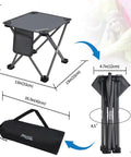 Diagram of Lightweight Camping Stool Portable Folding Seat For Camping Hiking Fishing Beach Picnics And Travel With Carry Bag Grey.