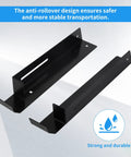 Black steel Beefy Floor Jack Mount Organizer For Trailers And Trucks That Keeps Your Hydraulic Floor Jack Locked In No Slip Easy Install Rack For Enclosed Race Trailer Trolley Jack Holder Heavy Duty Trailer Accessory