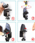 Beefy 4 Pack Desk Partition Divider Bracket Clips assembly instructions, matte black C clamp design for secure mounting.
