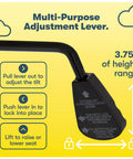 Multi-purpose adjustment lever of Garret Executive Office Chair with ergonomic features; 3.75-inch height range