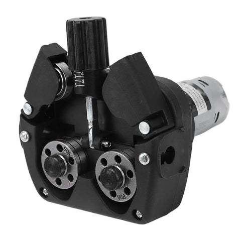 Four Roll Wire Feed System For MIG Welders With Precision Clamping And Smooth No Jam Wire Feeding For 0.8 To 1.0 Mm Solid Flux Cored Wire, 40W, 1.5A, 2 To 18 M Per Min. close-up with 0.8 mm rollers and ABS housing