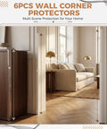 Bang For Your Buck Wall Corner Protector And Self Adhesive Clear Plastic Edge Guard Keep Your High Traffic Spots Tight With Solid Scratch Defense And Quick Peel Application 6 Pack, shown in a living room setting.