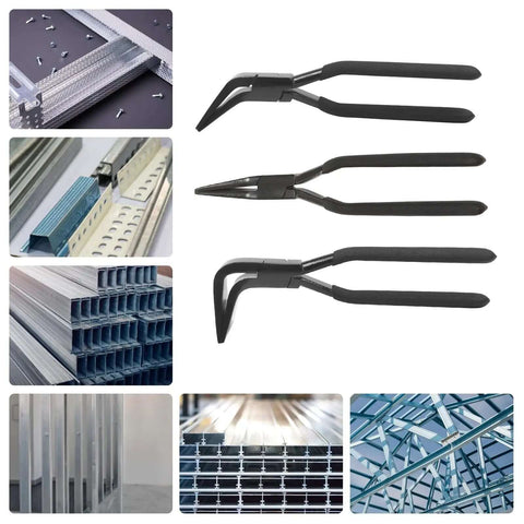 Pro Grade Three Piece Hand Seamer Sheet Metal Tool Set With Straight 45 Degree And 90 Degree Benders, carbon steel, roofing use
