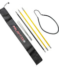 Hybrid Hawaiian Sling 7 Foot Travel Spearfishing Pole With 3 Prong Tip, Lightweight Fiber And Carbon Build, bag, and rubber sling