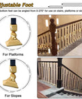 Hella Durable Adjustable Aluminum Balusters And Stair Spindles Set Of 8, showcasing adjustable feet for stairs and platforms.