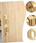Heavy Duty Cabinet Latches Set 24 pcs golden finish brass ball tension latches on wooden door with close-up details