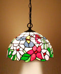 Old School Tiffany Hummingbird Amber Stained Glass Pendant Light Fixture With 12 Inch Wide Shade And 32 Inch Chain Hardwired Hanging Lamp In Antique Green Bronze Finish S101 Series, floral detail
