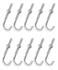 High Strength Steel J Bolt Five Sixteenth Inch Diameter By Three Inch Length With Nut Ten Pack Partial Thread Light Duty Anchor
