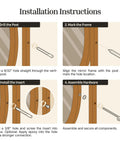 Installation instructions for Heavy Duty Antique Brass Swing Cheval Mirror Mounting Bolts Pack Of 2 Solid Steel Cabinet Hardware.