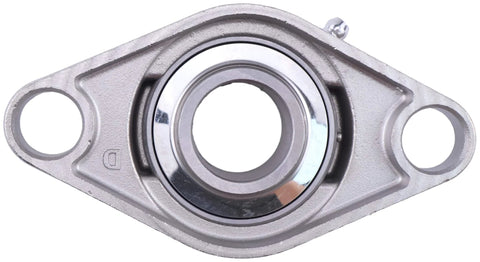 1 Inch Bore Two Bolt Flange Bearing For 1 Inch Shafts SUCFL205-16 UCFL205-16 MUCFL205-16 Two Bolt Mount, front view