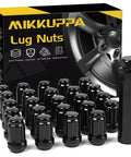 24 Pcs M12x1.5 Lug Nuts 60 Degree Conical Seat Bulge Closed End With Socket For 1995-2015 Toyota Tacoma 4WD Black Set