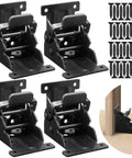 Hefty Duty Folding Brackets Kit Featuring Auto Self Locking Hinges And Forty Screws In Every Four Pack for stable furniture installation.