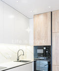 Sleek 5 Inch LED Recessed Lights Canless Mini Panel Downlights Featuring Killer Glow And Smooth White Trim illuminated kitchen ceiling.