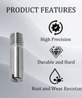 Product image showing 12Pcs M5 X 20mm Slotted Cylindrical Pin, 304 Stainless Steel External Thread Dowel Pin with features