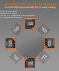 Heavy Duty Digital Angle Finder Torpedo Level Featuring A Dead On Magnetic Mount Plus Super Precise Zero To Ninety Degree Readings For Real Deal Carpentry And Gnarly Builds, displayed in multiple angles.