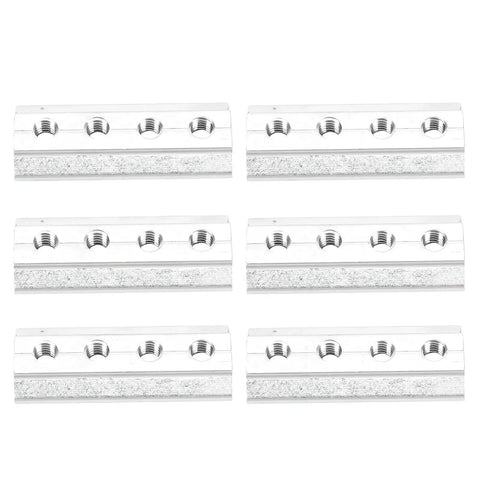 T Slot T Nuts For L Track With Sliding Slide In Design For Easy Cargo Securing And Smooth Repositioning Of Loads On Trucks Or Vans Quickly And Securely, six piece pack, silver steel finish.