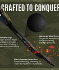 Crafted Tactical Beefy 10.5 Inch Pry Bar EDC Rescue Breaching Tool with heat-treated steel and textured grip