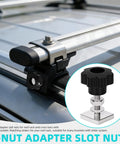 24Pcs T Nut Adapter Kit M8 Slot Blocks for Roof Racks with star grip nuts and square sliding blocks on a roof bar