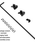 36 Inch Cane Bolt Gate Drop Pin And Drop Rod set with metal plates, hooks, and screws for wood metal iron vinyl gates