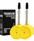TPU Inner Tube With Metal Presta Valve For Gravel Road And MTB Bikes, Fits 700c 33-50c And 29 Inch Tires, 60mm Valve Length, Durable 2 Pack
