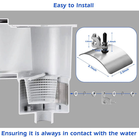 No-Fuss BWB680AG Pool Bonding Kit for skimmers in above ground pools, easy install on skimmer wall, NEC 680.26 compliant.