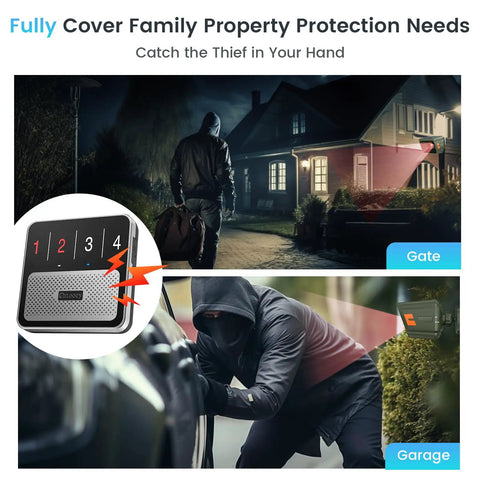 Solar Driveway Alarm With Half Mile Long Range Wireless Motion Alert For Home Garage And Gate Adjustable Sensitivity Instant Alerts Weatherproof Outdoor Security Sensor on gate and garage