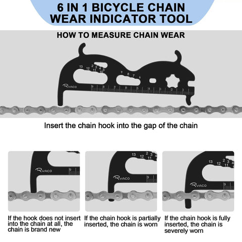 Chain wear gauge from 12 Piece Bicycle Chain Tool Set With Chain Cutter, Pliers, Measuring Tool, Flywheel Removal Wrench, Missing Links