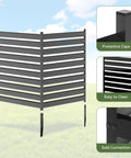 Outdoor Louvered AC Fence Screen Two Panels Privacy Screen For Hiding Air Conditioner Unit And Trash Cans Heavy Duty Rust Resistant