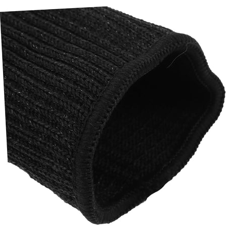 Close-up of Snag This Badass Pair Of Cut Resistant Arm Sleeves And Heat Guards, showcasing black knit fabric sleeve.