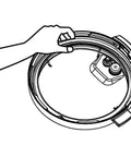 Hand holding sealing ring for 2-Pack 8-Quart Sealing Rings For Electric Pressure Cookers Replacement Parts BPA Free Non Toxic Inner Pot Seal Gasket Set Clear Perfect For Home Chefs And Quick Meal Prep