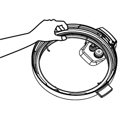 Hand holding sealing ring for 2-Pack 8-Quart Sealing Rings For Electric Pressure Cookers Replacement Parts BPA Free Non Toxic Inner Pot Seal Gasket Set Clear Perfect For Home Chefs And Quick Meal Prep