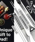 19Pcs Fathers Day BBQ Grill Tools Set With Apron Portable Bag Heavy Duty Stainless Steel Utensils Barbecue Accessories Kit