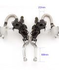 7 By 8 Inch CNC Master Cylinder Dual Hydraulic Brake And Clutch Levers Kit With Reservoir Pump For 125cc To 500cc Sport Street Bikes And Scooters, Premium Stainless Steel Finish, Easy Install, Plug And Play, showing both levers with integrated reservoir and 22mm bar compatibility.