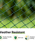 1 Inch Hardware Cloth Roll For Chicken Coops 40 Inch Wide By 50 Feet 20 Gauge Dark Green Vinyl Coated Wire Mesh showing weather resistance