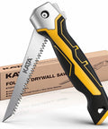 KATA folding drywall jab saw with soft-grip yellow-black handle and 7TPI 65Mn steel blade