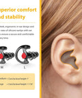 Triple Flanged Silicone Earpiece Earmold Earbud Earplug Black Medium Pack Of Four shown in ear for comfy listening
