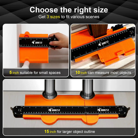 Connectable Contour Gauge Trio 5 Inch 10 Inch 15 Inch With Lock For Precise Shape Replication And Angle Measuring in use