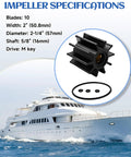 Marine Impeller Repair Kit With O Ring Compatible With Crusader PCM RP061022 shown with impeller specs and yacht in background