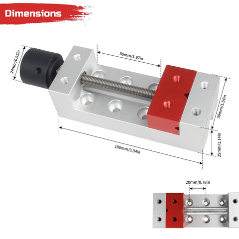 High Precision DIY Engraving Machine Jaw Clamp For Metal Mold Making Vertical Parallelism 0.005mm dimensions with metal body.
