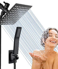 High Pressure Shower Head With Handheld And 8 Inch Rain Shower Head Brass Combo 78 Inch Hose Anti Leak All Metal woman under spray