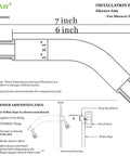 Installation diagram for Easy Install Square Shower Arm And O Ring Flange 6 Inch Solid Brass Matte Black Wall Mount Extension.