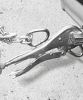Badass 10 Inch Locking Sheet Metal Pliers Built For Welding Jig Work And Heavy Fabrication Rock Solid Carbon Steel Construction with chain.